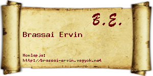 Brassai Ervin névjegykártya